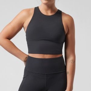 athleta black conscious crop bra